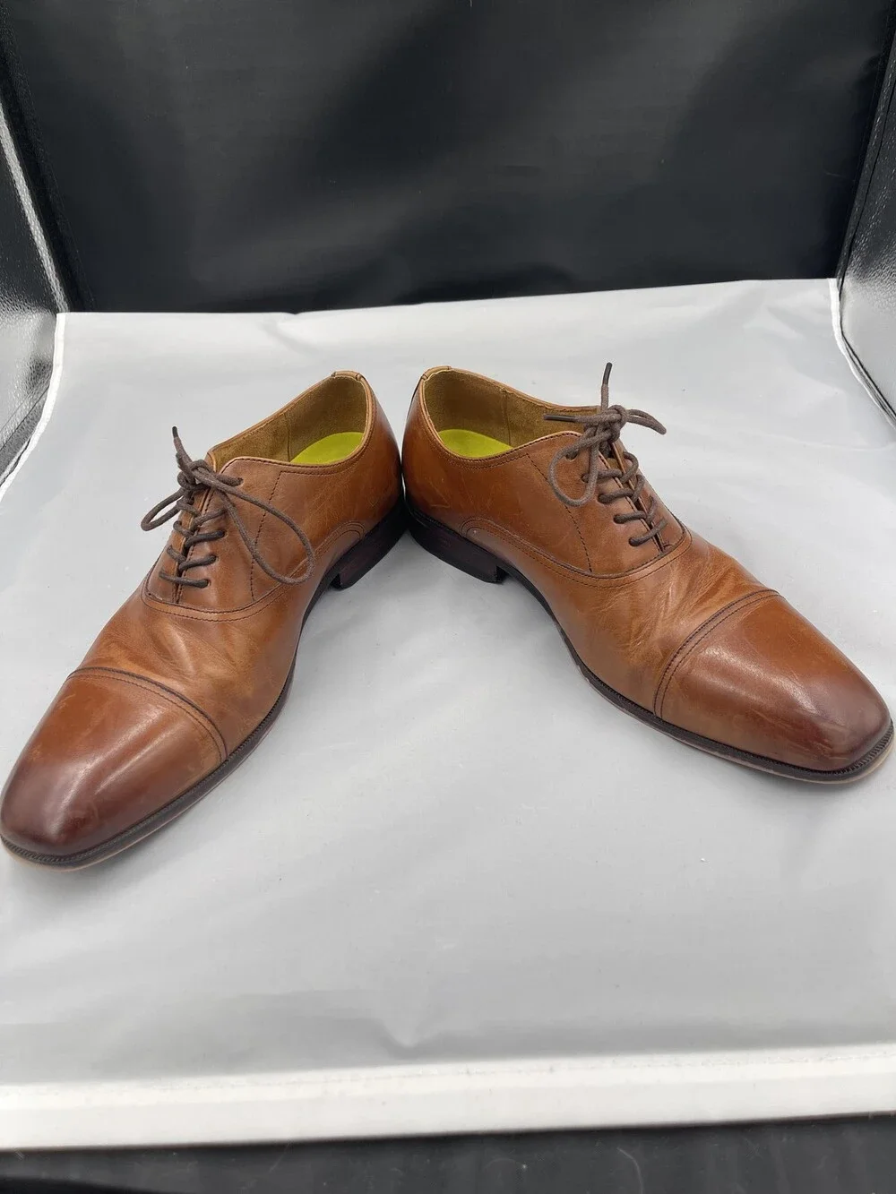 Florsheim Oxford Dress Shoes Mens Size 8.5 Brown Cap Toe Memory Foam Comfort